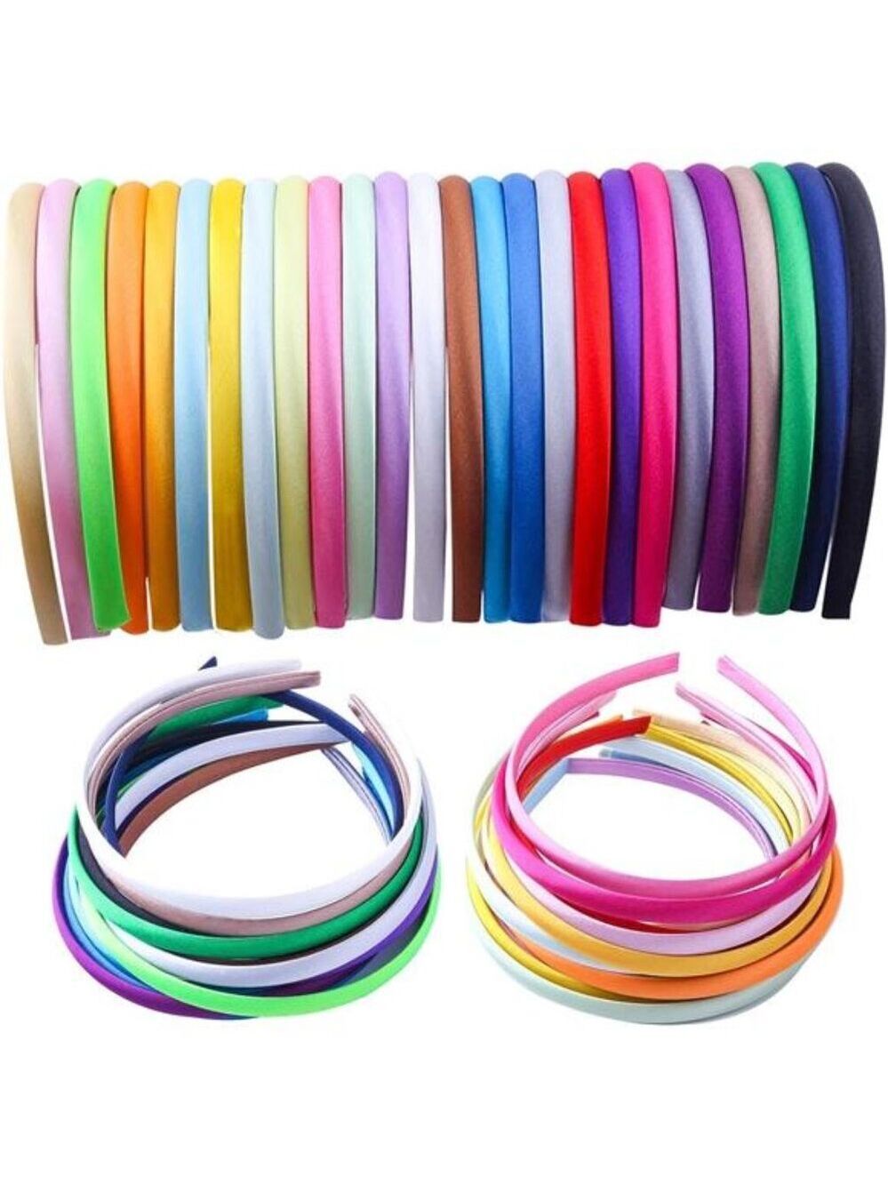 Girls Headbands DIY Satin Hairbands Craft Party Elastic Hair Accessories 26 Pack